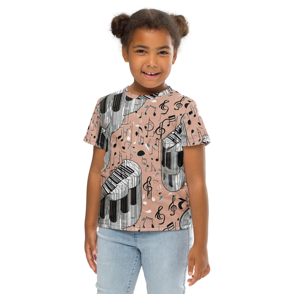 Rosé Rhapsody on Kids Crew Neck T-Shirt — Front