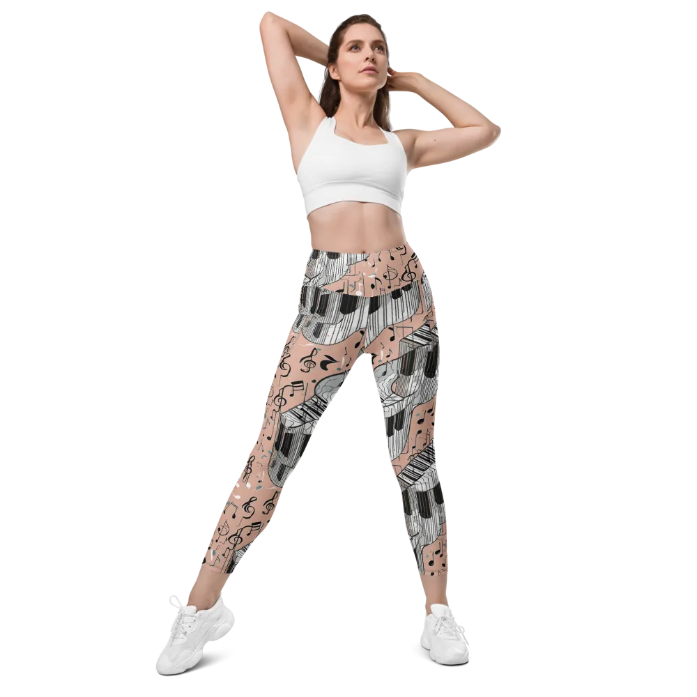 Rosé Rhapsody on Leggings with Pockets — Front