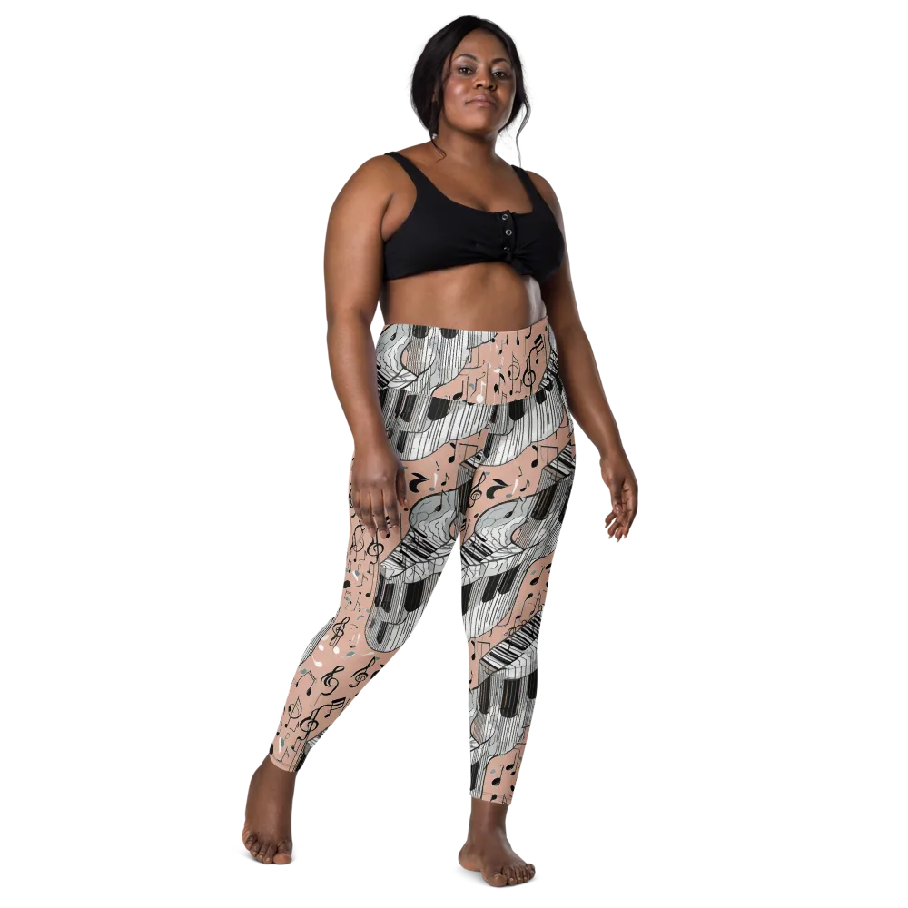 Rosé Rhapsody on Leggings with Pockets — Front