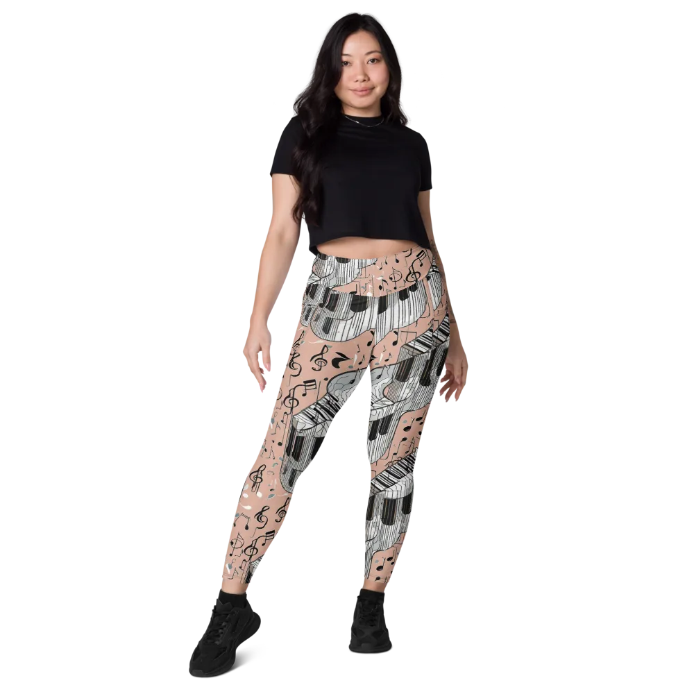 Rosé Rhapsody on Leggings with Pockets — Front