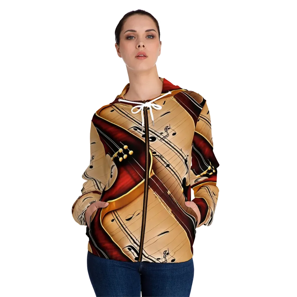 Velvet Virtuoso on Women's Full-Zip Hoodie — Front On Person