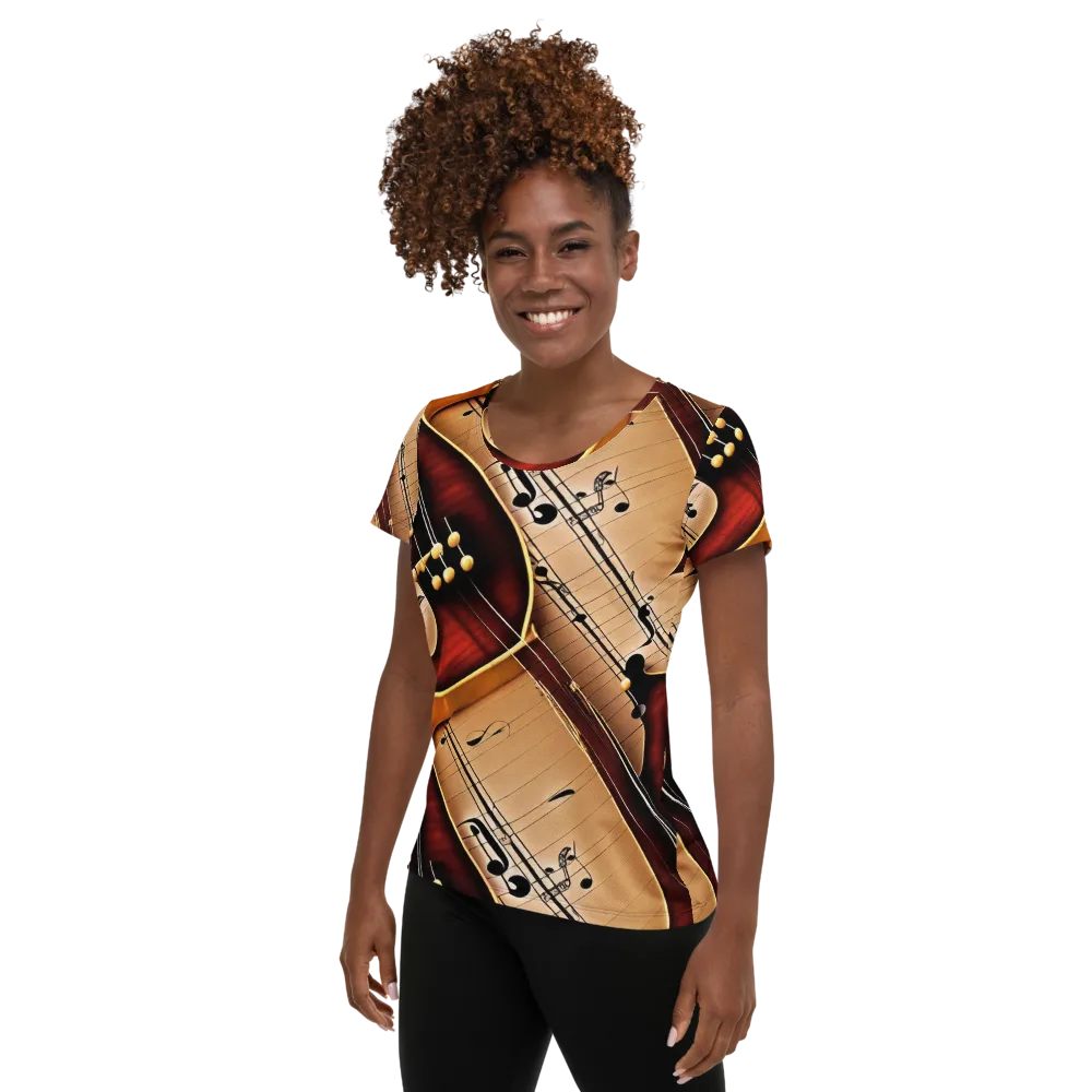 Velvet Virtuoso on Women's Athletic T-Shirt — Left