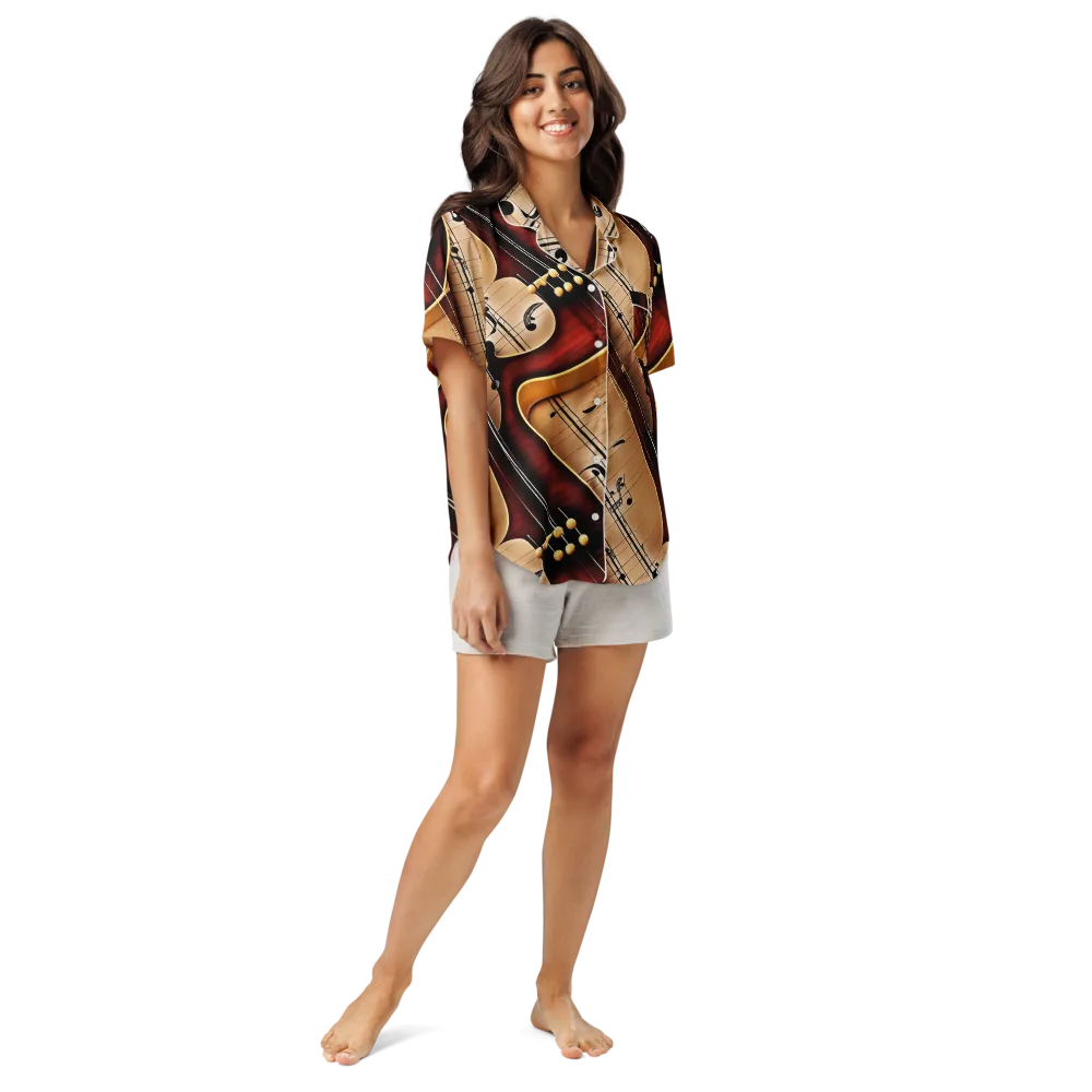 Velvet Virtuoso on Women's Short Sleeve Pajama Top — Front