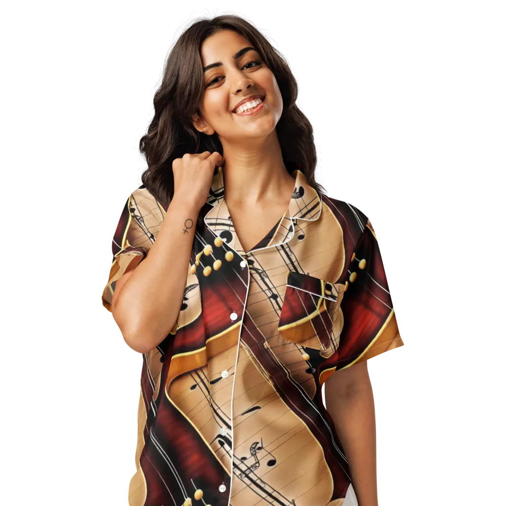 Velvet Virtuoso on Women's Short Sleeve Pajama Top — Front