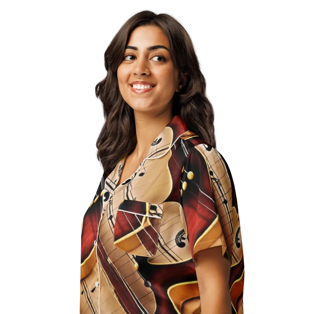 Velvet Virtuoso on Women's Short Sleeve Pajama Top — Left Front