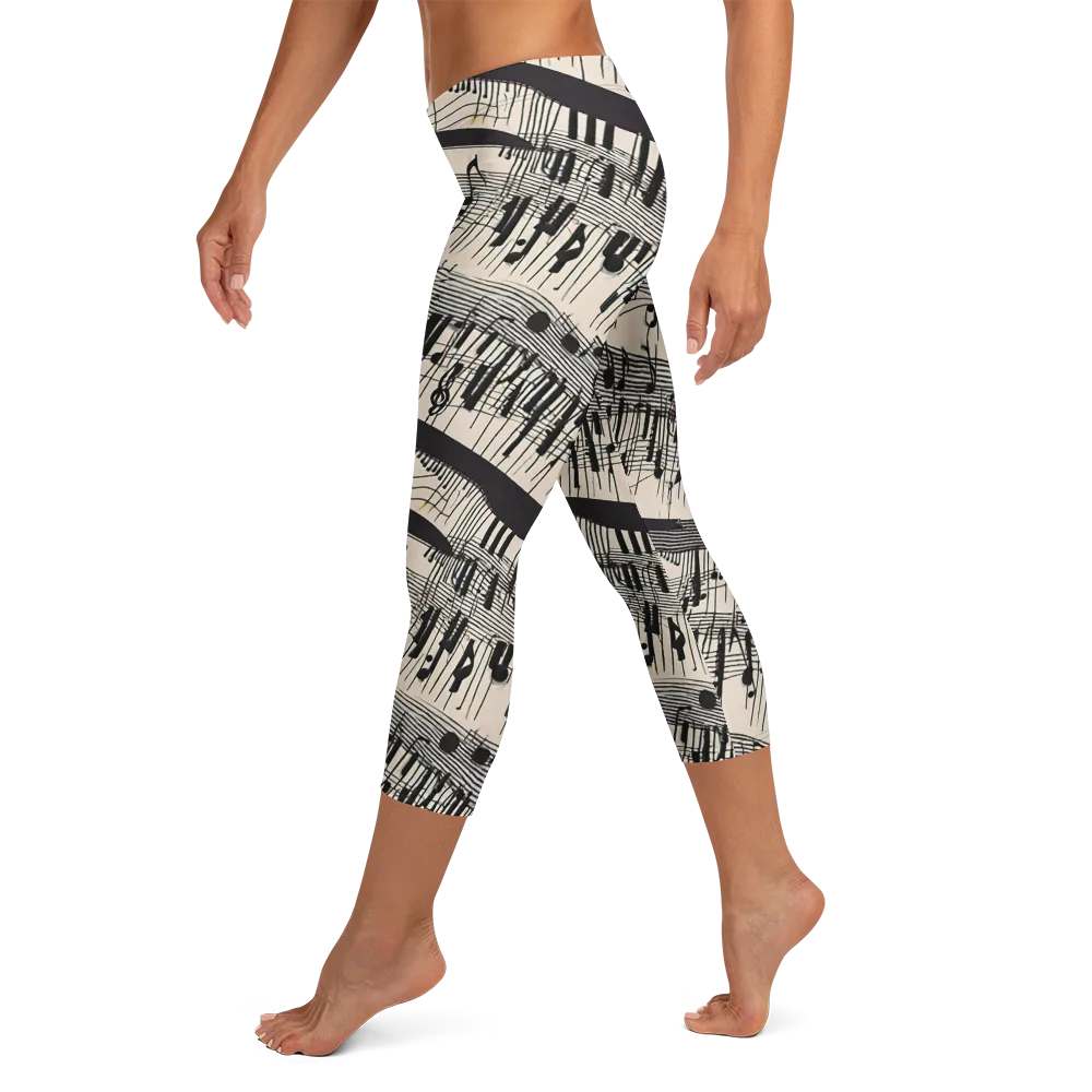 Noir Crescendo on Capri Leggings — Left