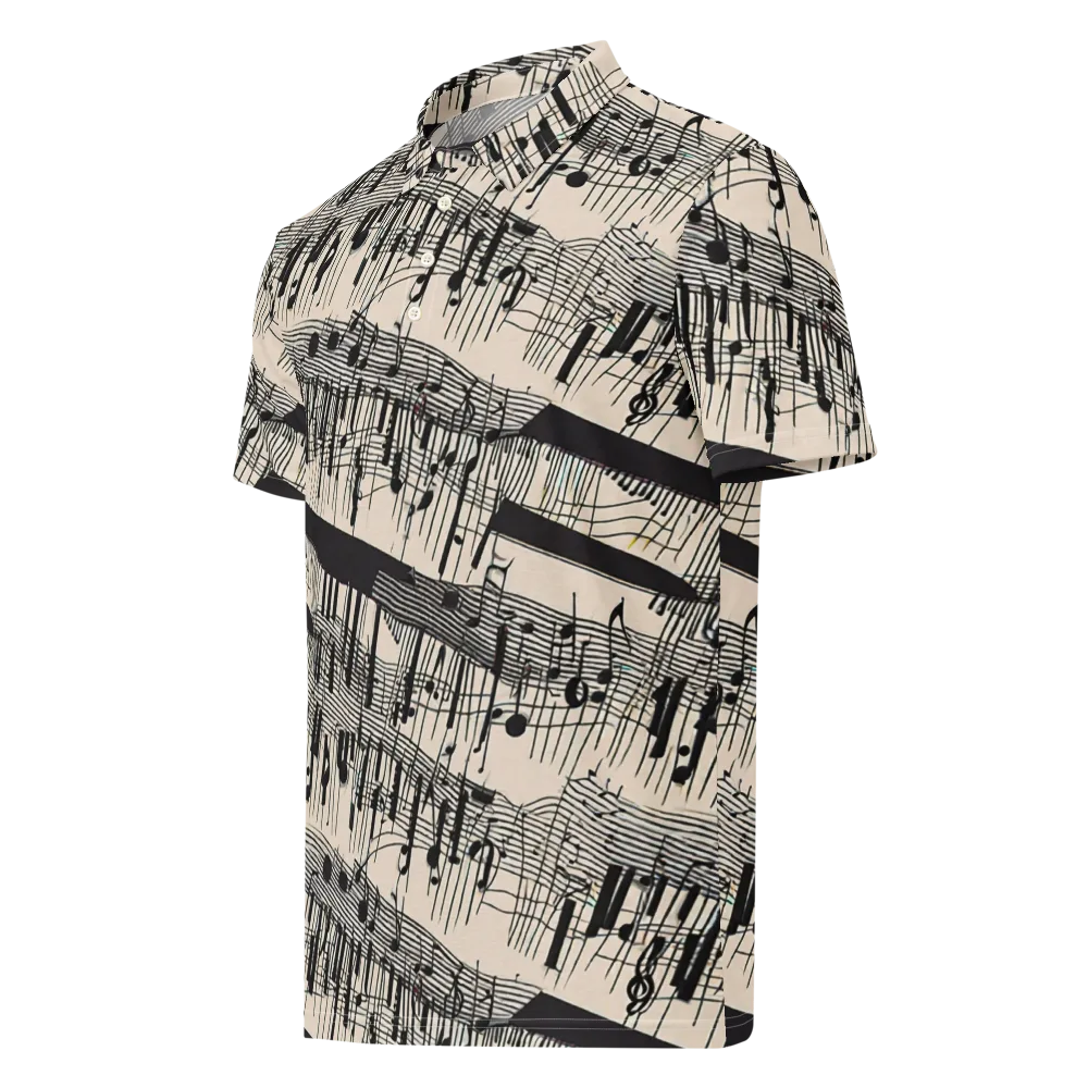 Noir Crescendo on Men's Slim Fit Polo Shirt — Left Front