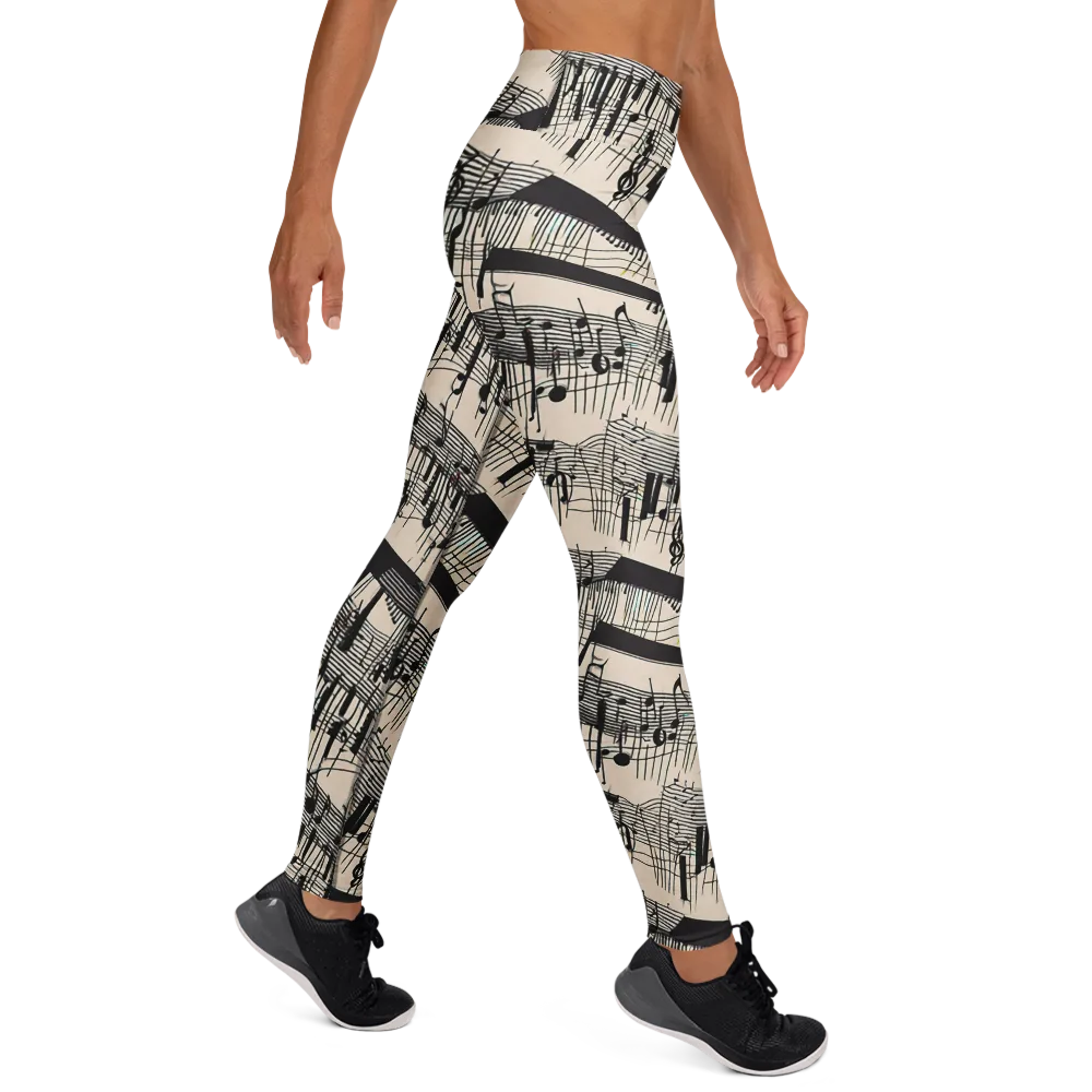 Noir Crescendo on Yoga Leggings — Right