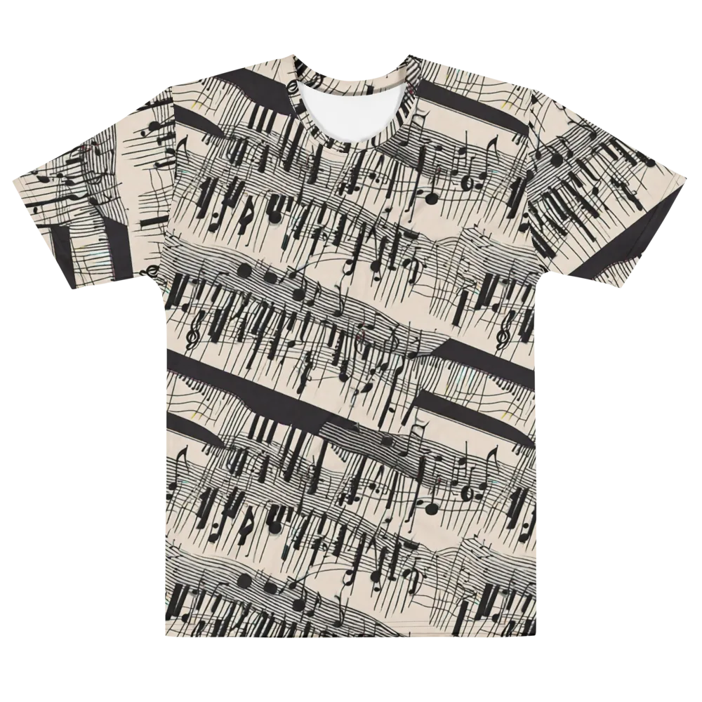 Noir Crescendo on Men's Cotton Crew Neck T-Shirt — Front
