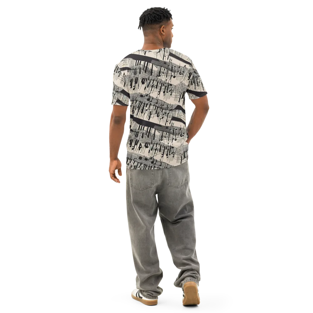 Noir Crescendo on Men's Cotton Crew Neck T-Shirt — Back