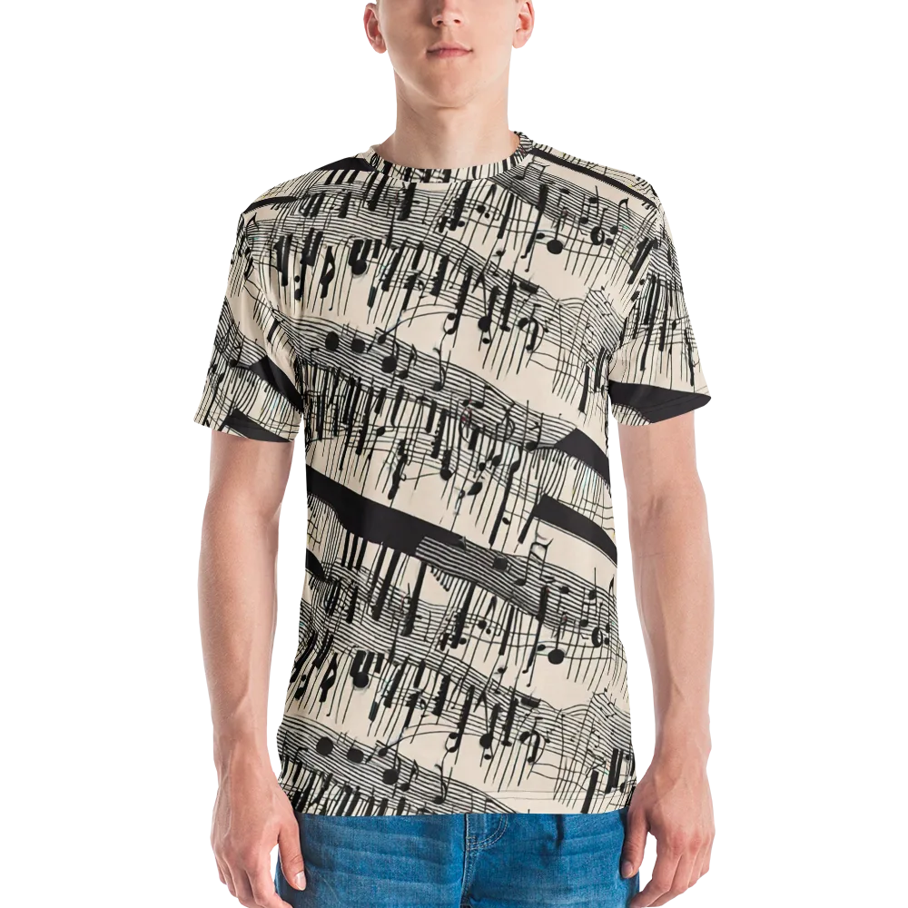 Noir Crescendo on Men's Crew Neck T-Shirt — Front
