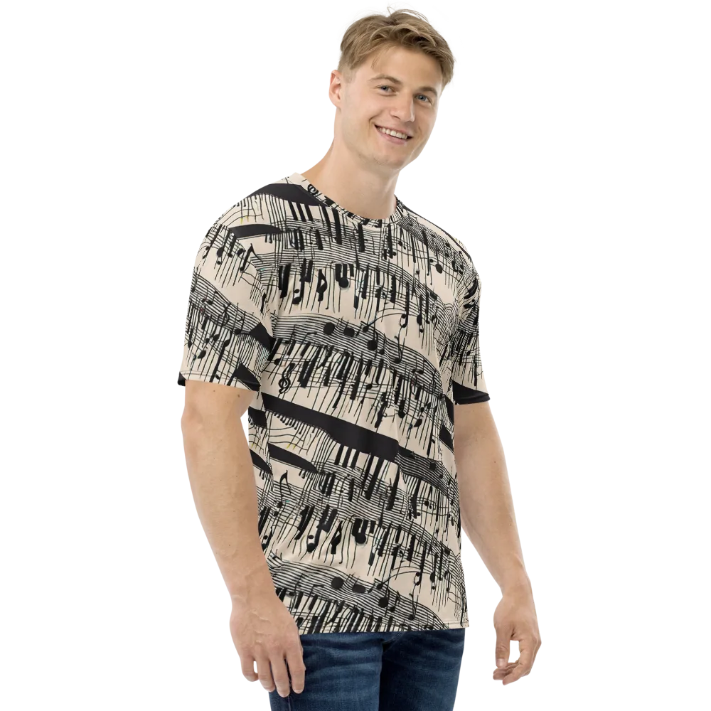 Noir Crescendo on Men's Crew Neck T-Shirt — Right