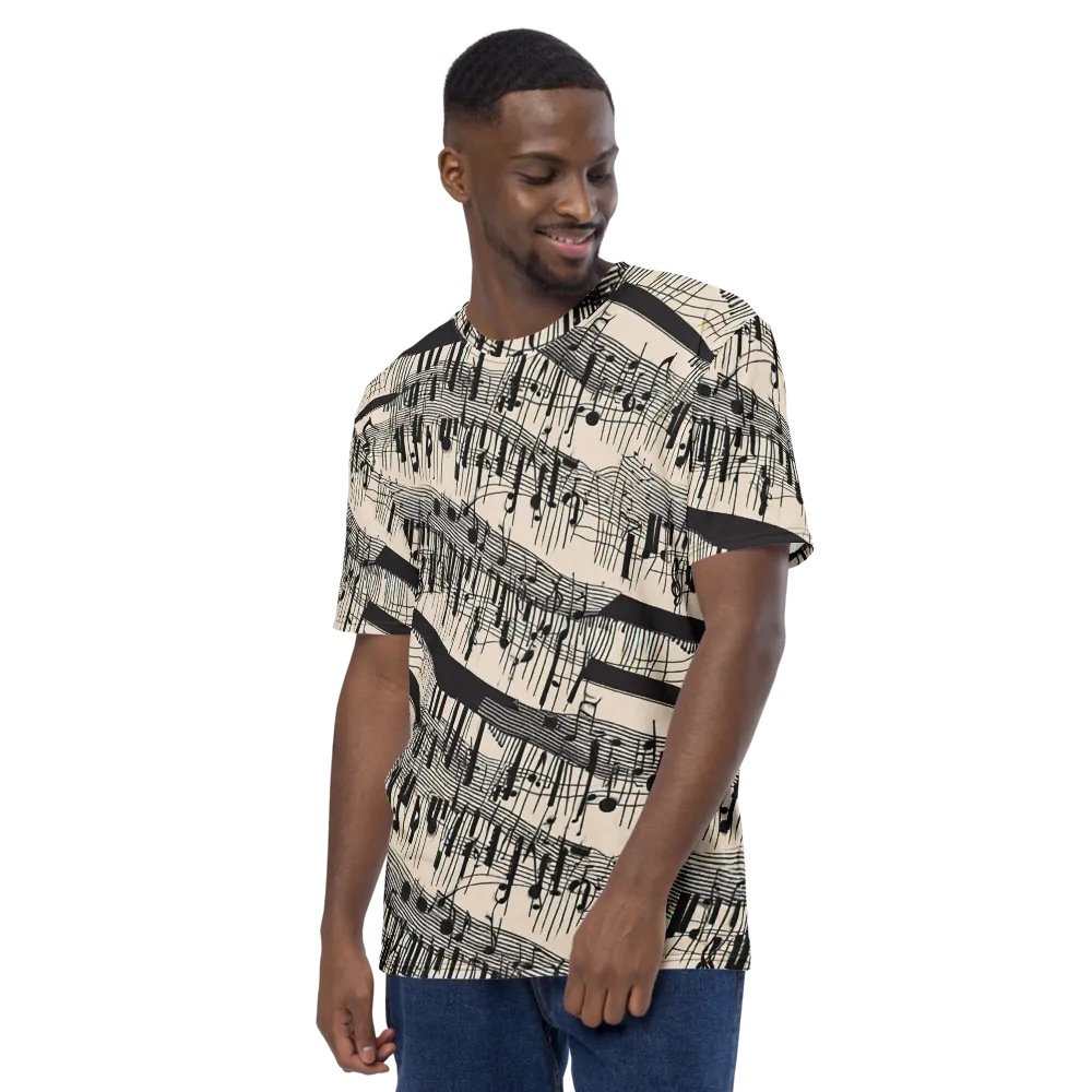 Noir Crescendo on Men's Crew Neck T-Shirt — Left