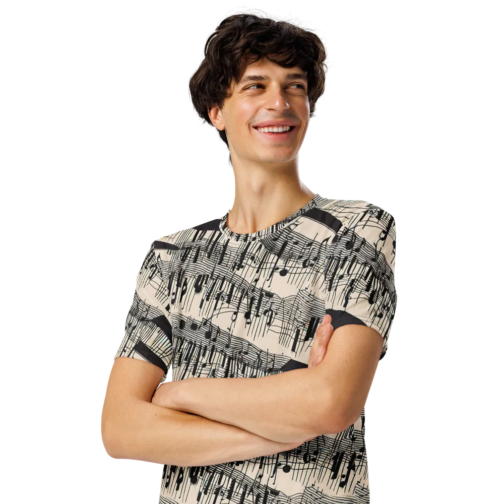 Noir Crescendo on Men's Crew Neck T-Shirt — Left Front