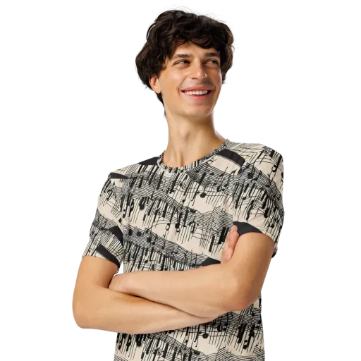 Noir Crescendo on a Men's Crew Neck T-Shirt