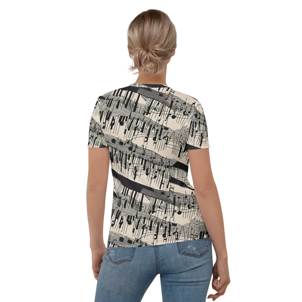 Noir Crescendo on Women's Crew Neck T-Shirt — Back