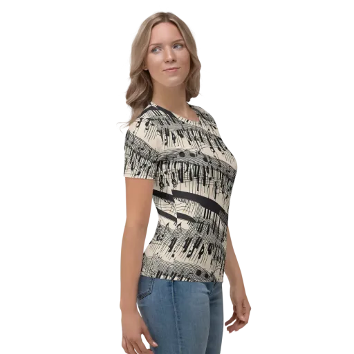 Noir Crescendo on a Women's Crew Neck T-Shirt