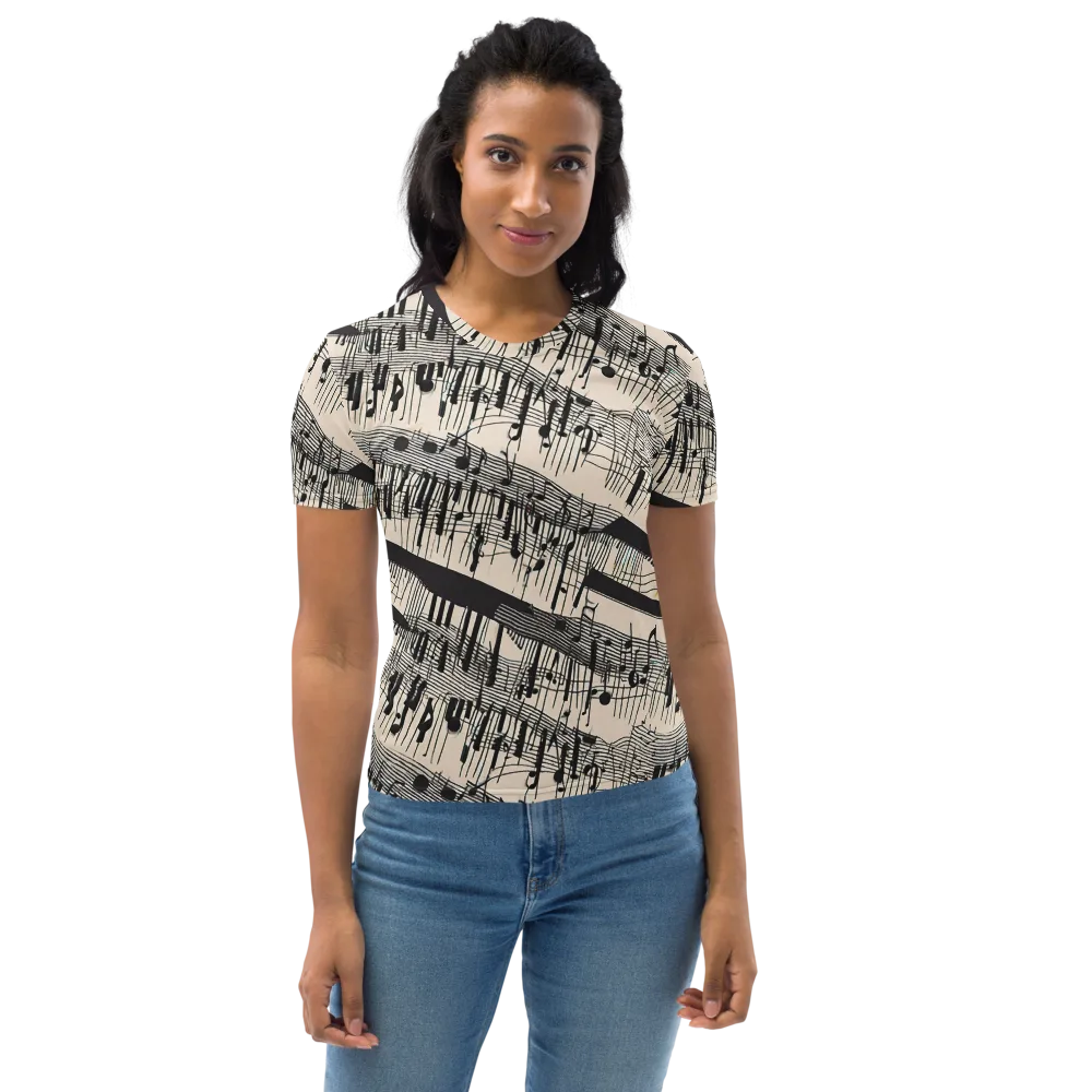Noir Crescendo on Women's Crew Neck T-Shirt — Front