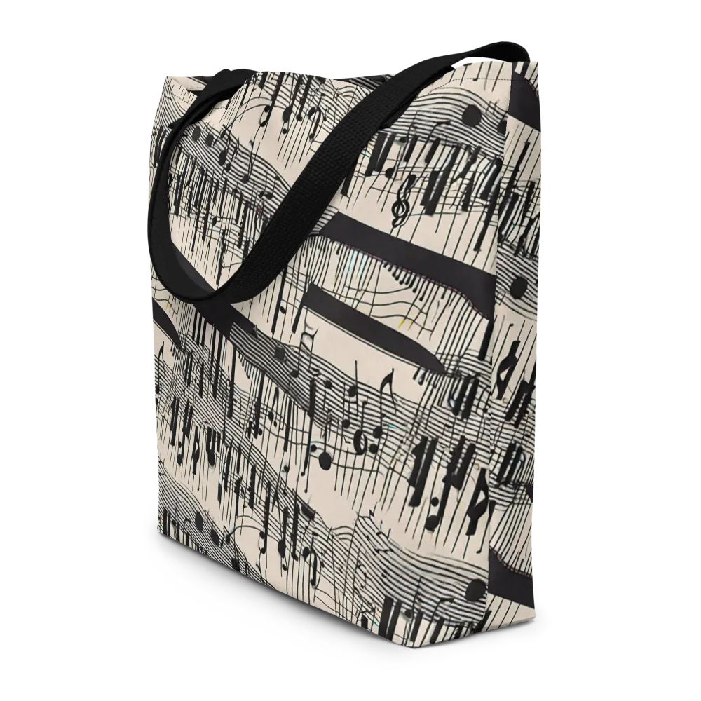 Noir Crescendo on Large Tote Bag W/ Pocket — Front