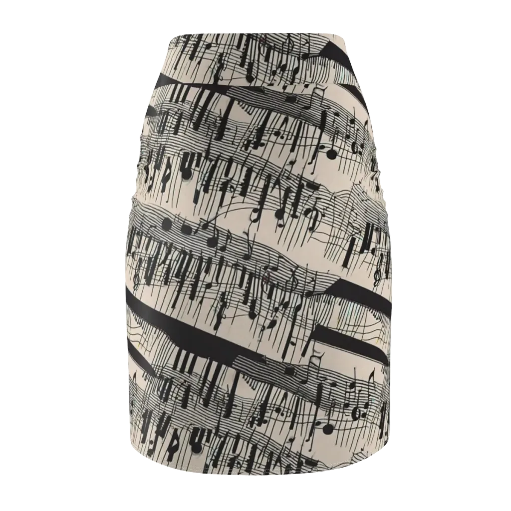 Noir Crescendo on Pencil Skirt — Back