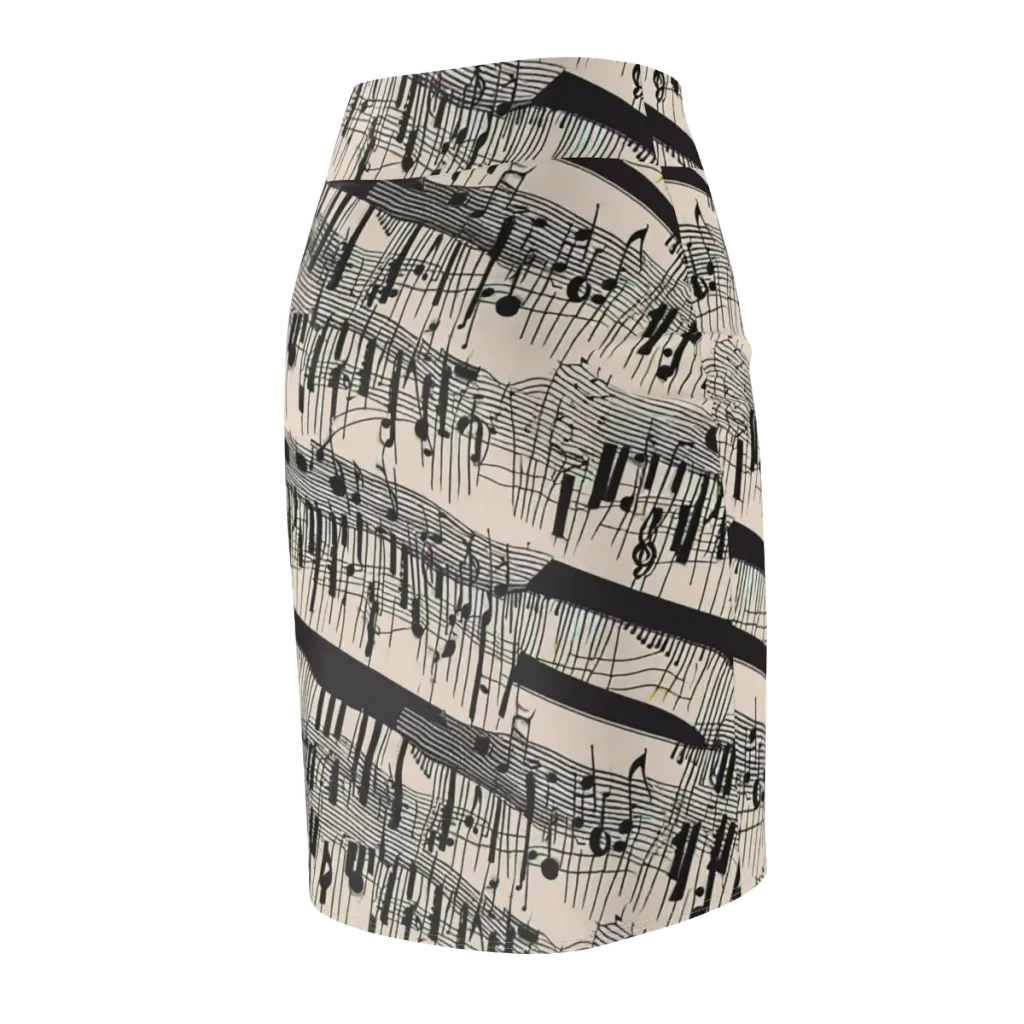 Noir Crescendo on Pencil Skirt — Back Side