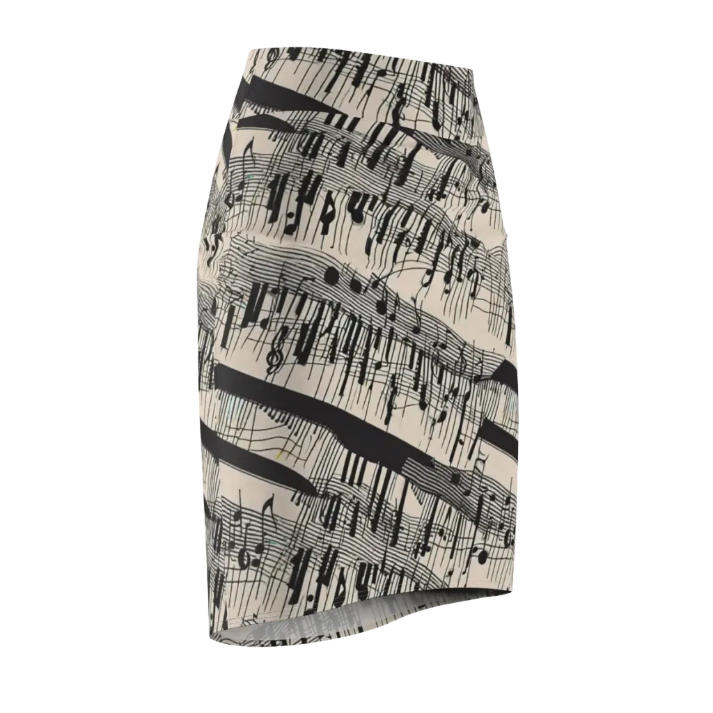 Noir Crescendo on Pencil Skirt — Front Side