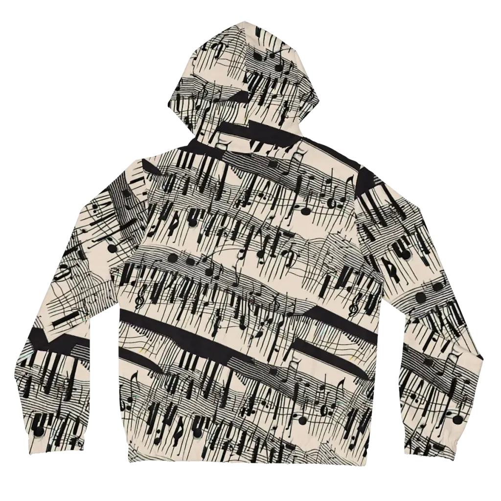 Noir Crescendo on Women's Full-Zip Hoodie — Back