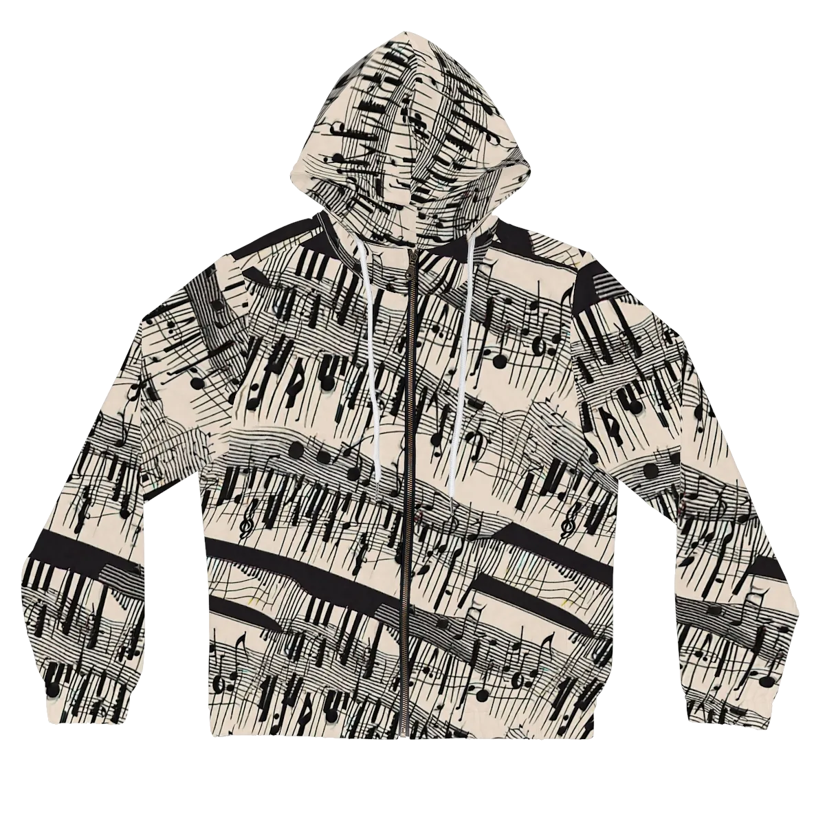 Noir Crescendo on Women's Full-Zip Hoodie — Front
