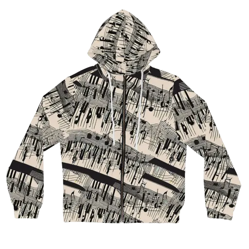 Noir Crescendo on a Women's Full-Zip Hoodie