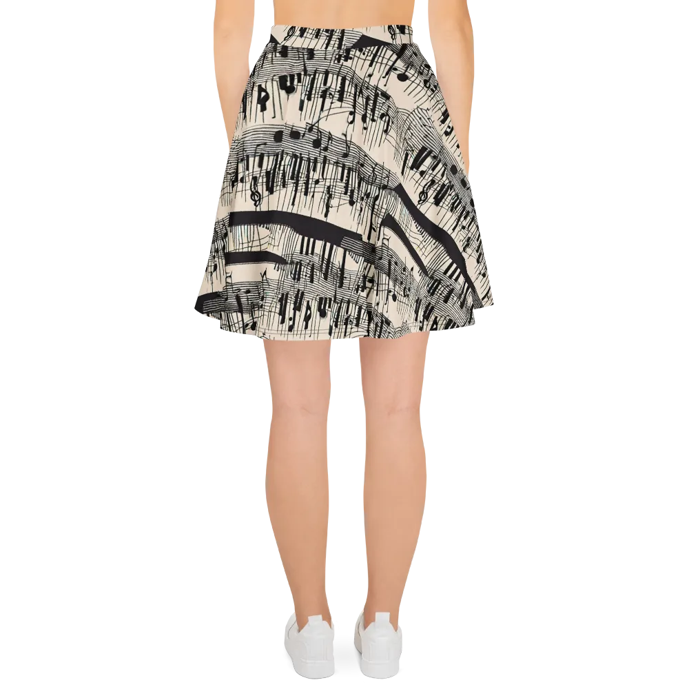 Noir Crescendo on Skater Skirt — Back