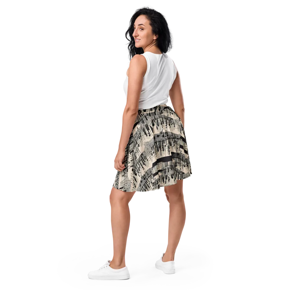 Noir Crescendo on Skater Skirt — Back