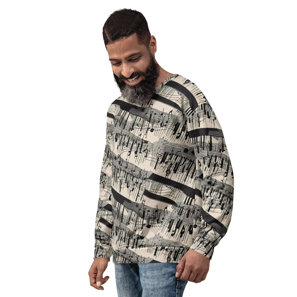 Noir Crescendo on Sweatshirt — Left Front