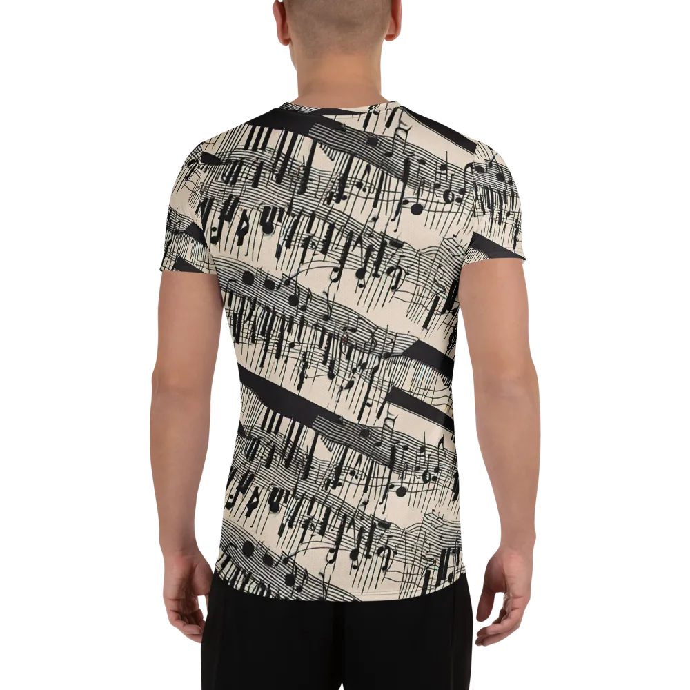 Noir Crescendo on Men's Athletic T-Shirt — Back