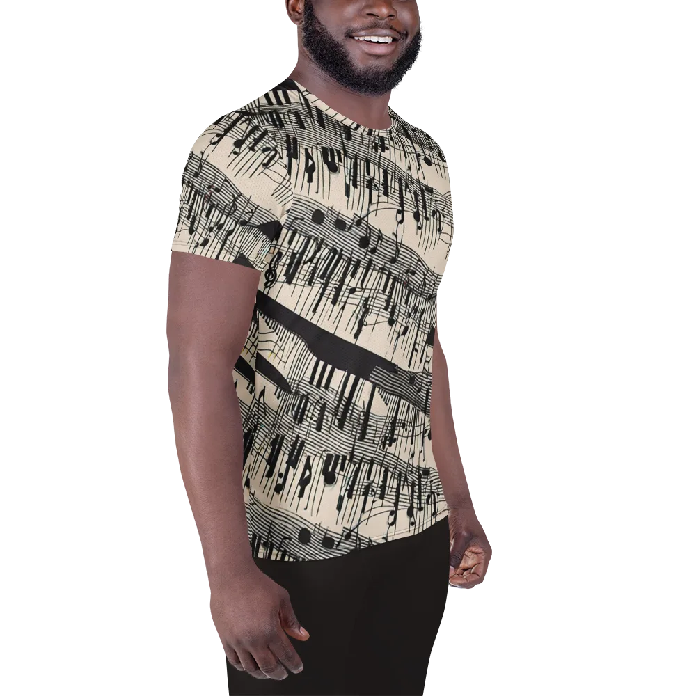 Noir Crescendo on Men's Athletic T-Shirt — Right
