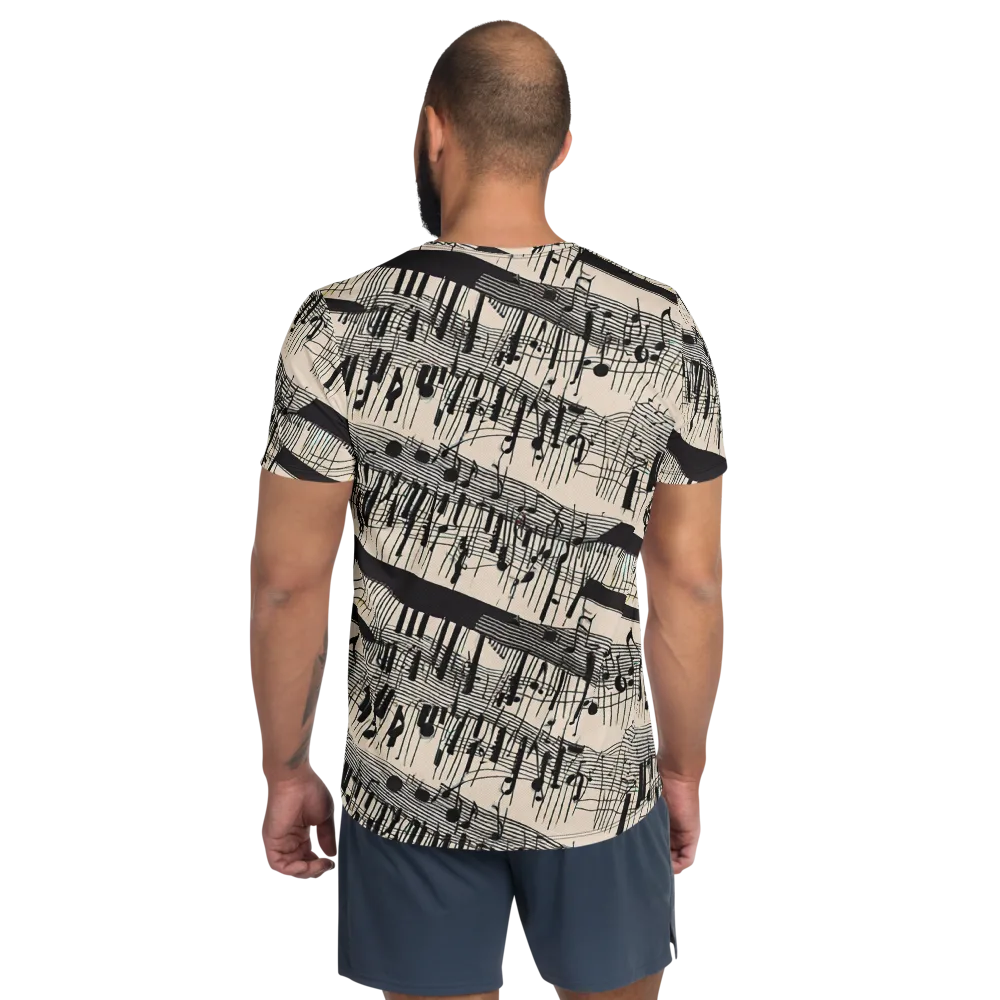 Noir Crescendo on Men's Athletic T-Shirt — Back