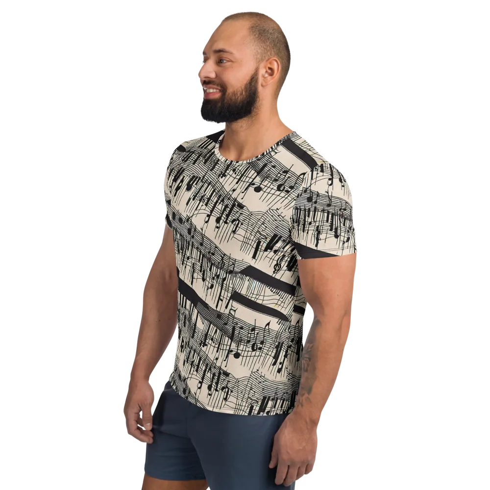 Noir Crescendo on Men's Athletic T-Shirt — Left