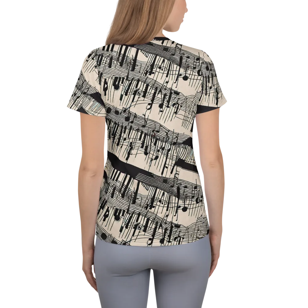 Noir Crescendo on Women's Athletic T-Shirt — Back