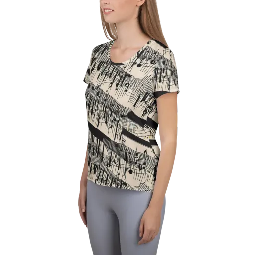 Noir Crescendo on a Women's Athletic T-Shirt