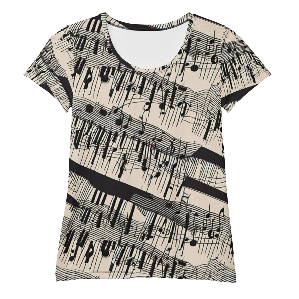 Noir Crescendo on Women's Athletic T-Shirt — Front