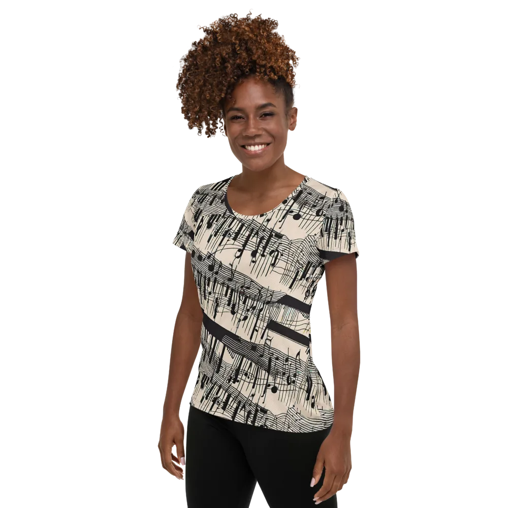 Noir Crescendo on Women's Athletic T-Shirt — Left