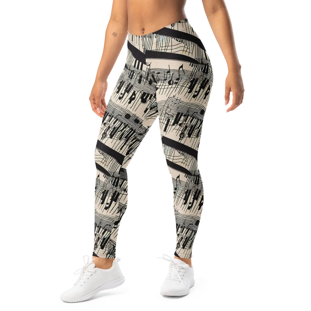 Noir Crescendo on Leggings — Left Front