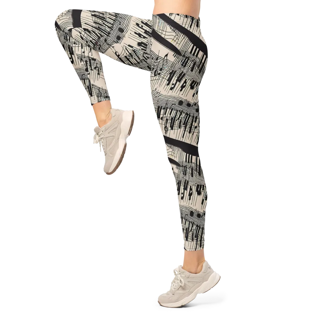 Noir Crescendo on Leggings — Left