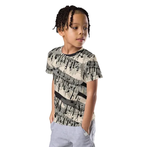 Noir Crescendo on a Kids Crew Neck T-Shirt