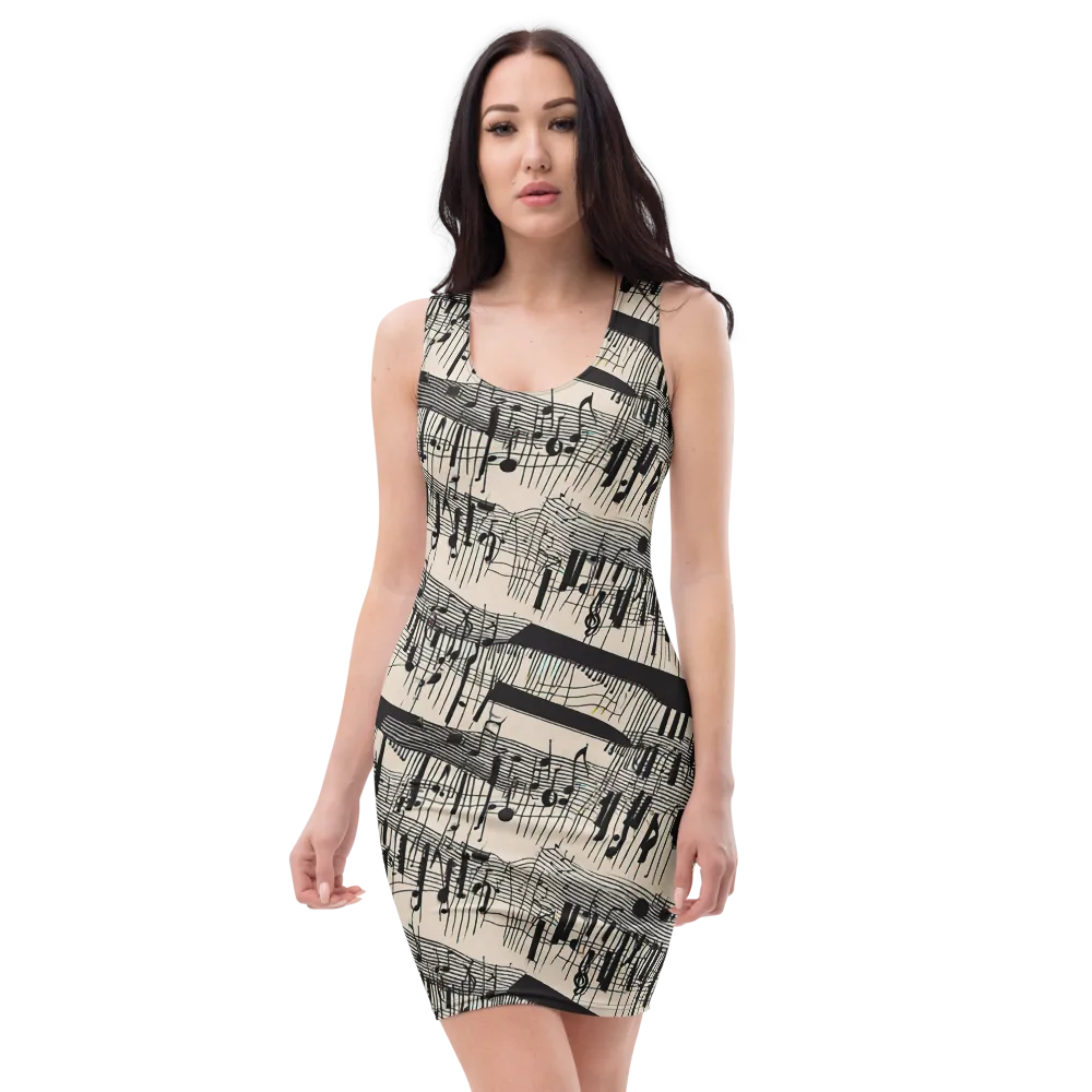 Noir Crescendo on Bodycon Dress — Front