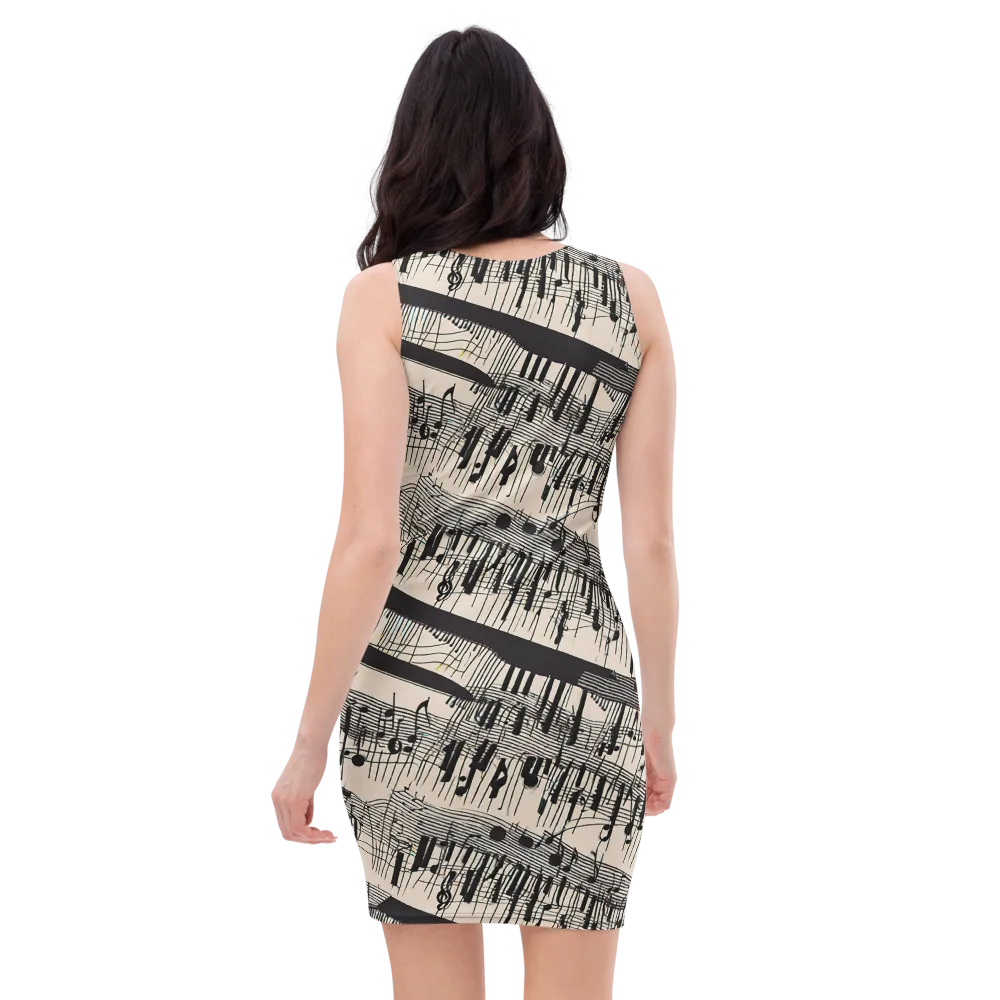 Noir Crescendo on Bodycon Dress — Back