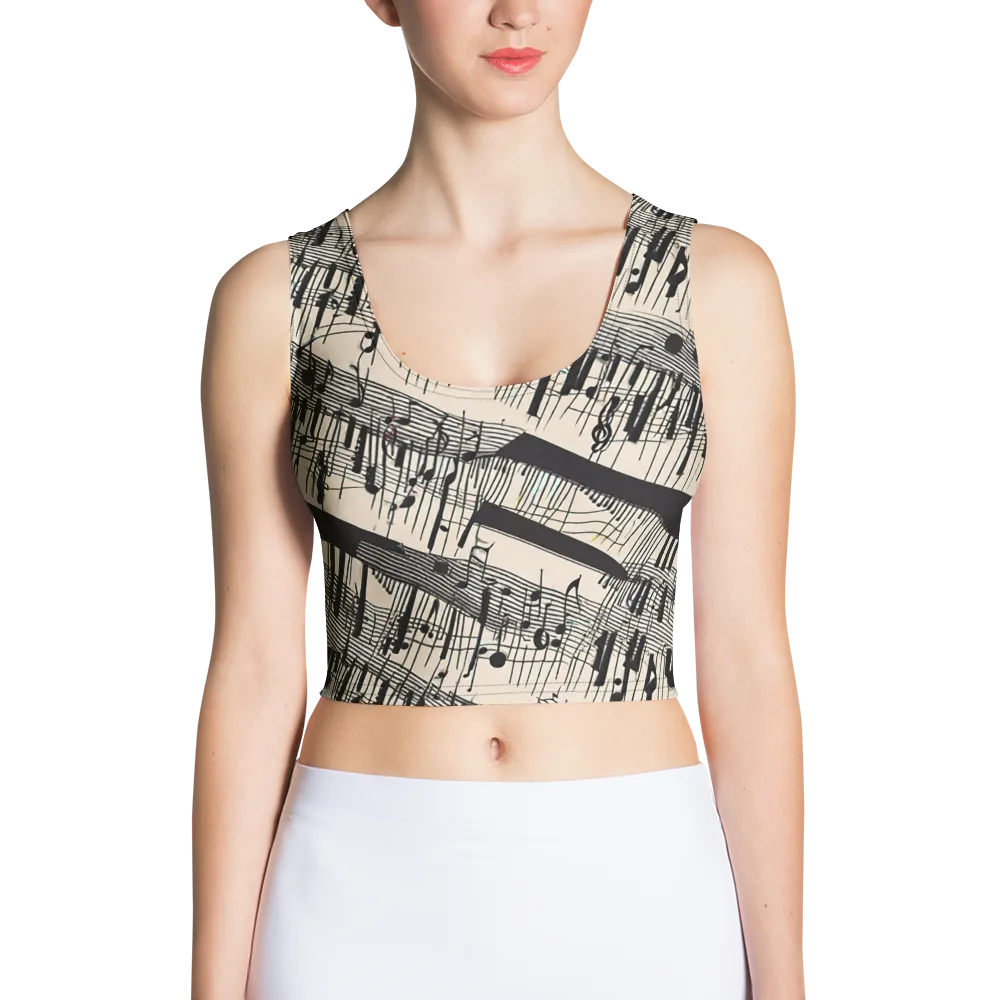 Noir Crescendo on Crop Top — Front