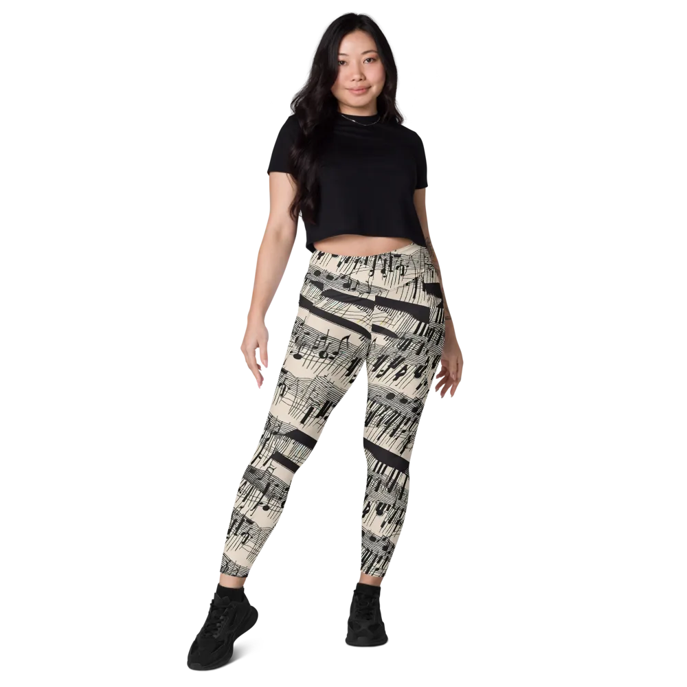 Noir Crescendo on Leggings with Pockets — Front