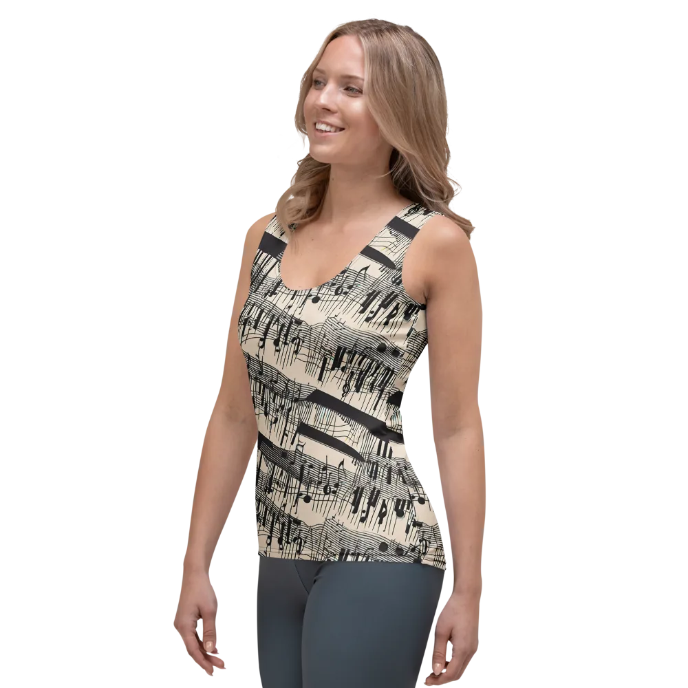Noir Crescendo on Women's Tank Top — Left Front