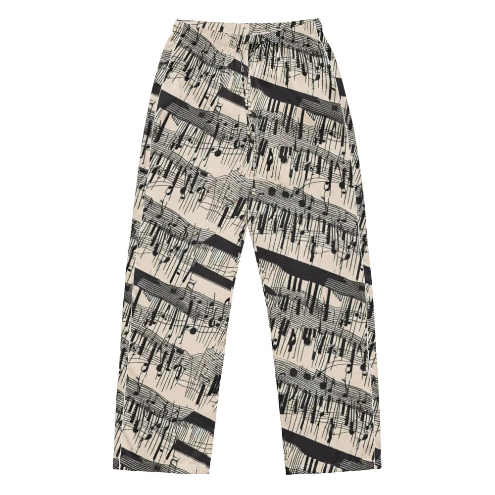 Noir Crescendo on Women's Pajama Pants — Front