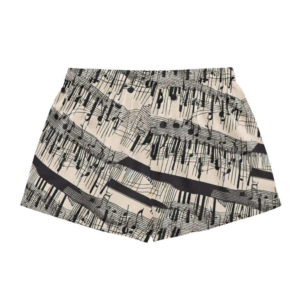 Noir Crescendo on Women's Pajama Shorts — Back